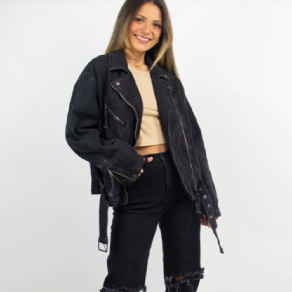 Oversized Black Demin Jacket